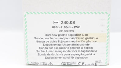 Vygon 1340.08 Dual Flow Gastric Aspiration Tube 08Fr x 60cm - Box of 10